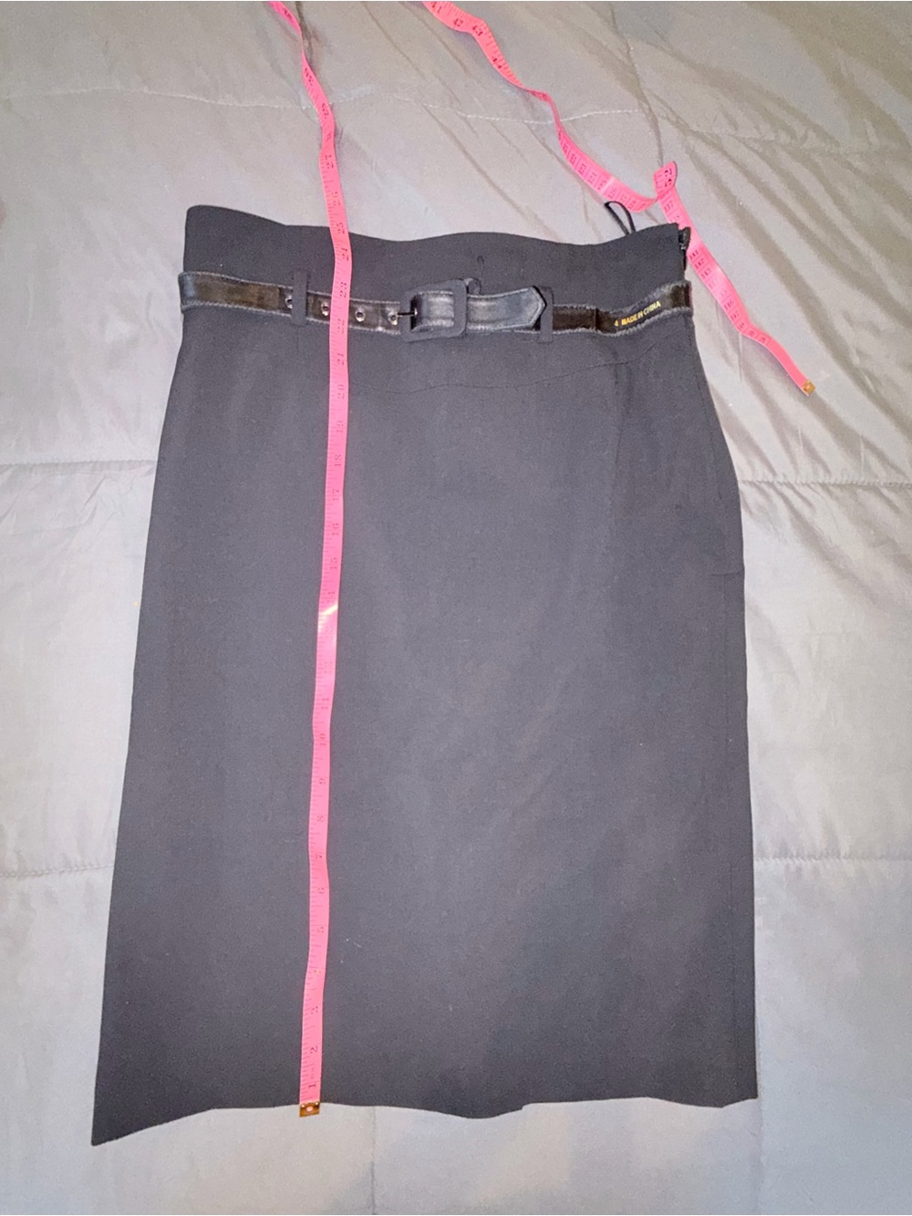 Nine West Black Belted Pencil Skirt Size 4 Career Office Classic - Picture 6 of 6